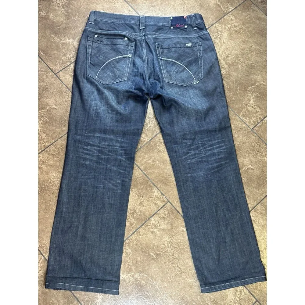 Vintage Y2K Parish Nation‎ Selvedge Baggy Loose Jeans Mens 38x32 Hip Hop 90s